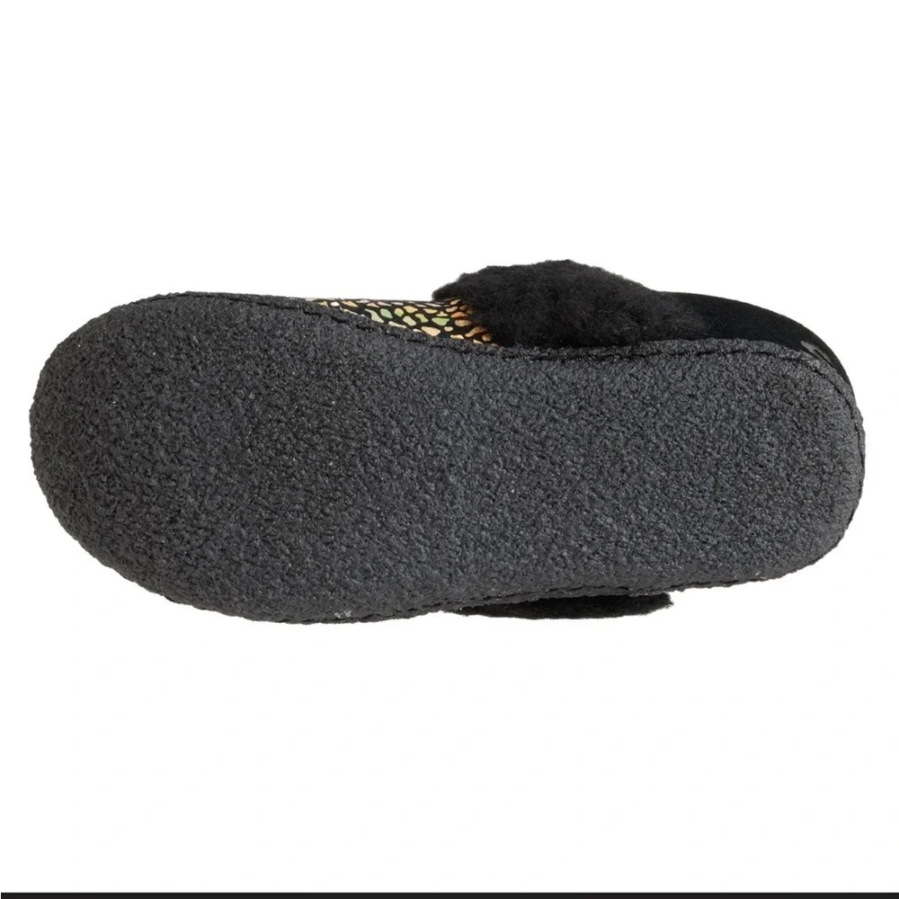 Sorel Boys Girls 4C Nakiska Slide II Slippers - Suede Black Pattern NWT